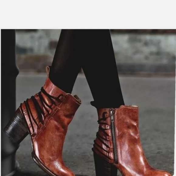 Bed Stu Shoes - Bed/Stu 7.5 Blayre Booties organic high heel bootie red